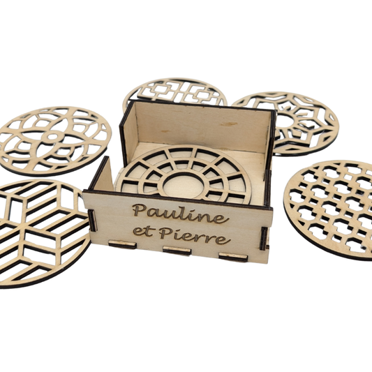 Dessous de verre avec boite personnalisée - Mobju