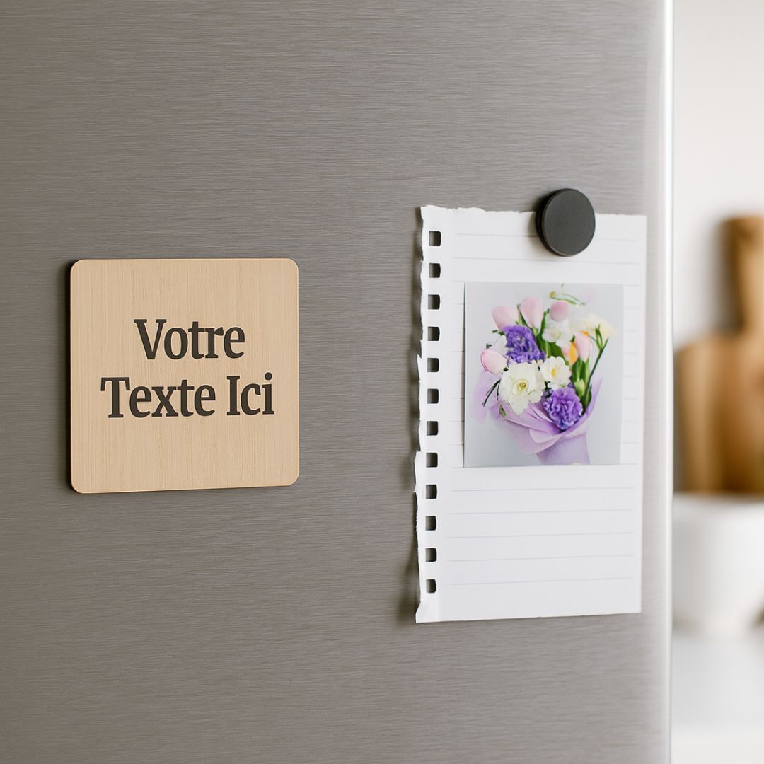 Magnet En Bois Personnalisé Rectangle - Mobju