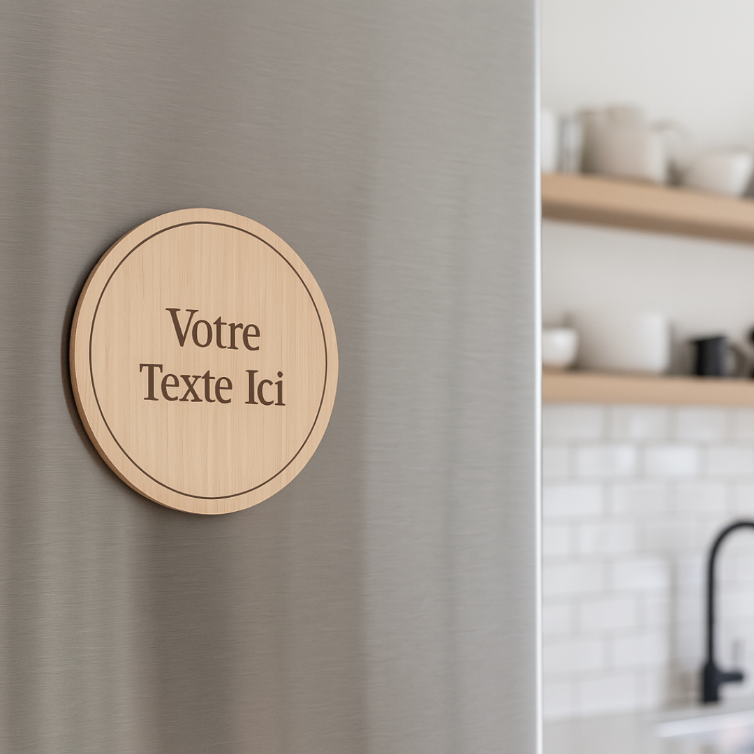 Magnet En Bois Personnalisé Rond - Mobju