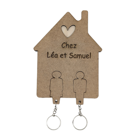 Cadre Mural Maison Avec Porte-Clés - Mobju