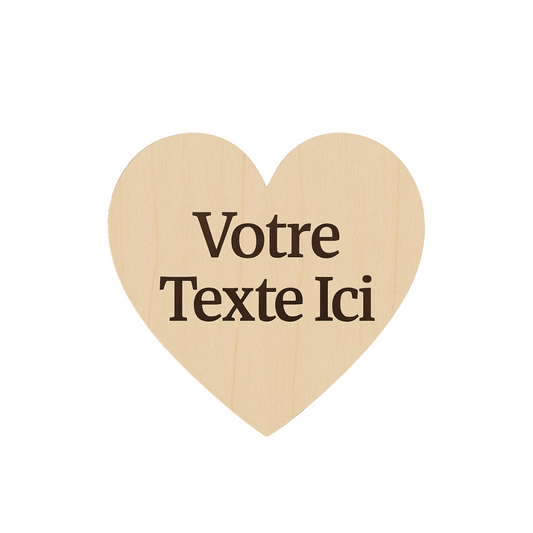 Magnet en bois personnalisé coeur - Mobju