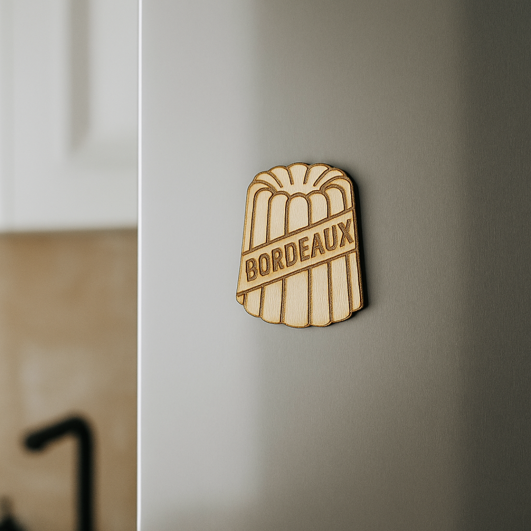 Aimant en bois cannelé Bordeaux - Mobju