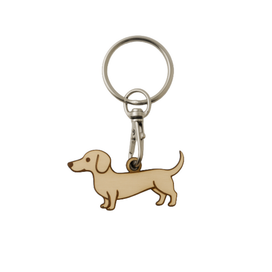 Porte Clés En Bois Teckel - Mobju