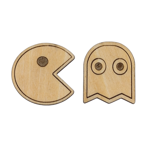 Aimants Pac Man en bois - Mobju