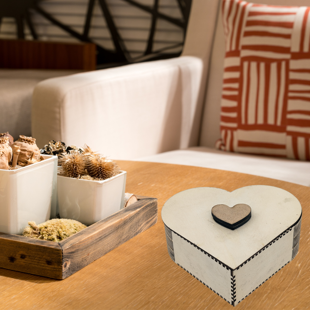 Boite En Bois Coeur - Mobju