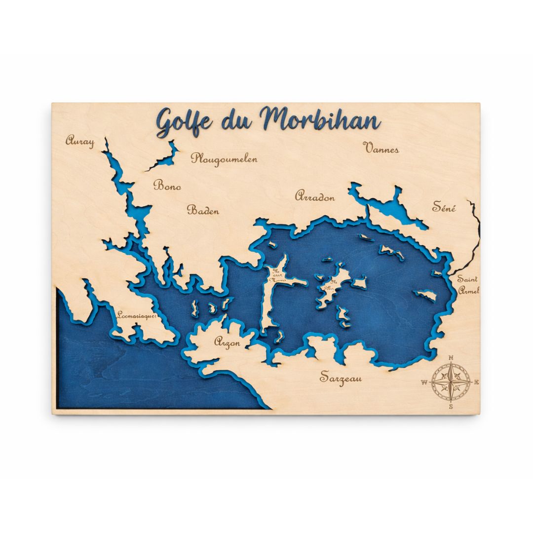 Cadre Golfe du Morbihan en bois - Mobju