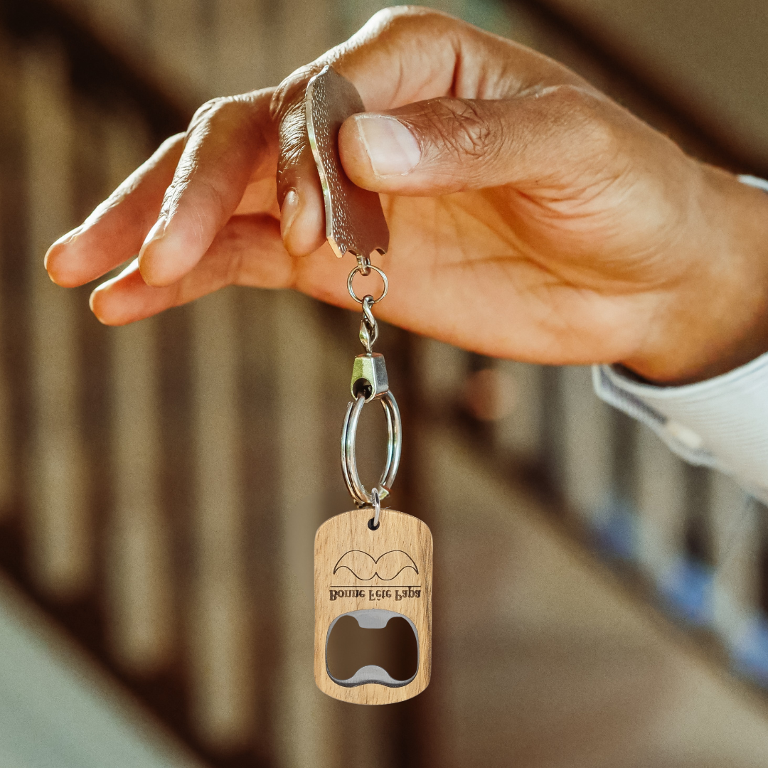 Décapsuleur porte-clés en bois personnalisé - Mobju