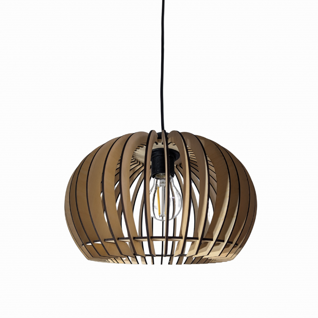 Lustre En Bois Rond - Mobju
