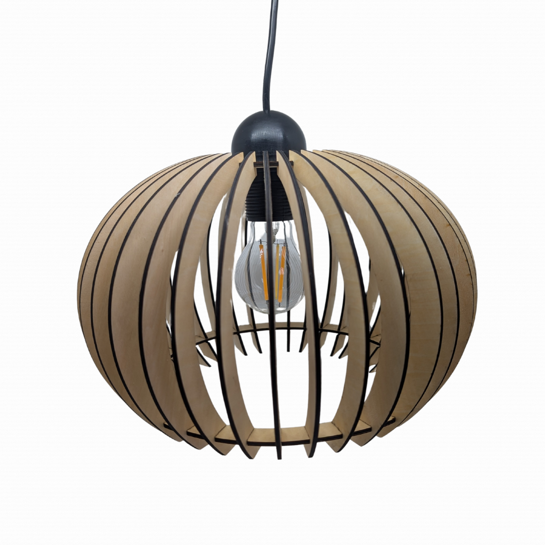 Lustre En Bois Rond - Mobju