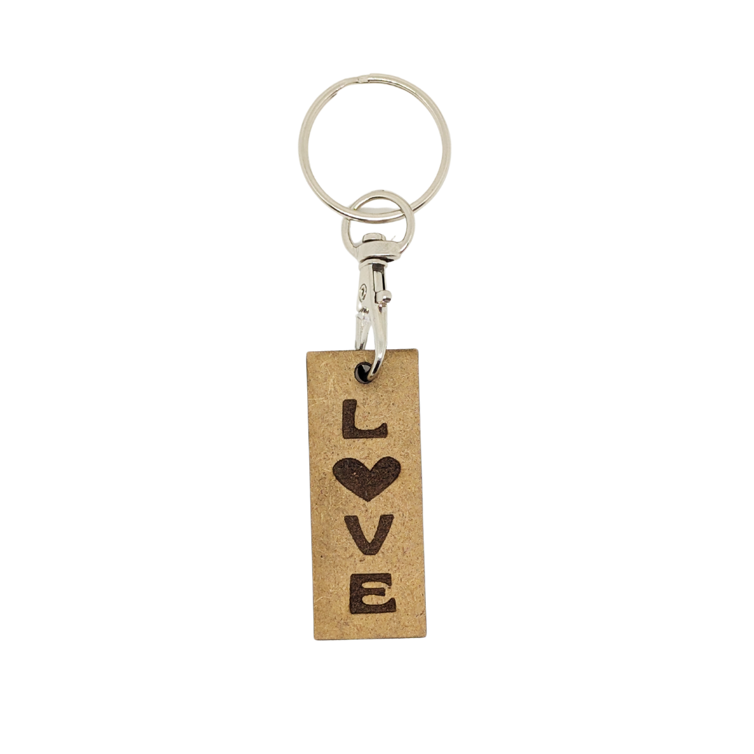 Porte clés en bois Love - Mobju