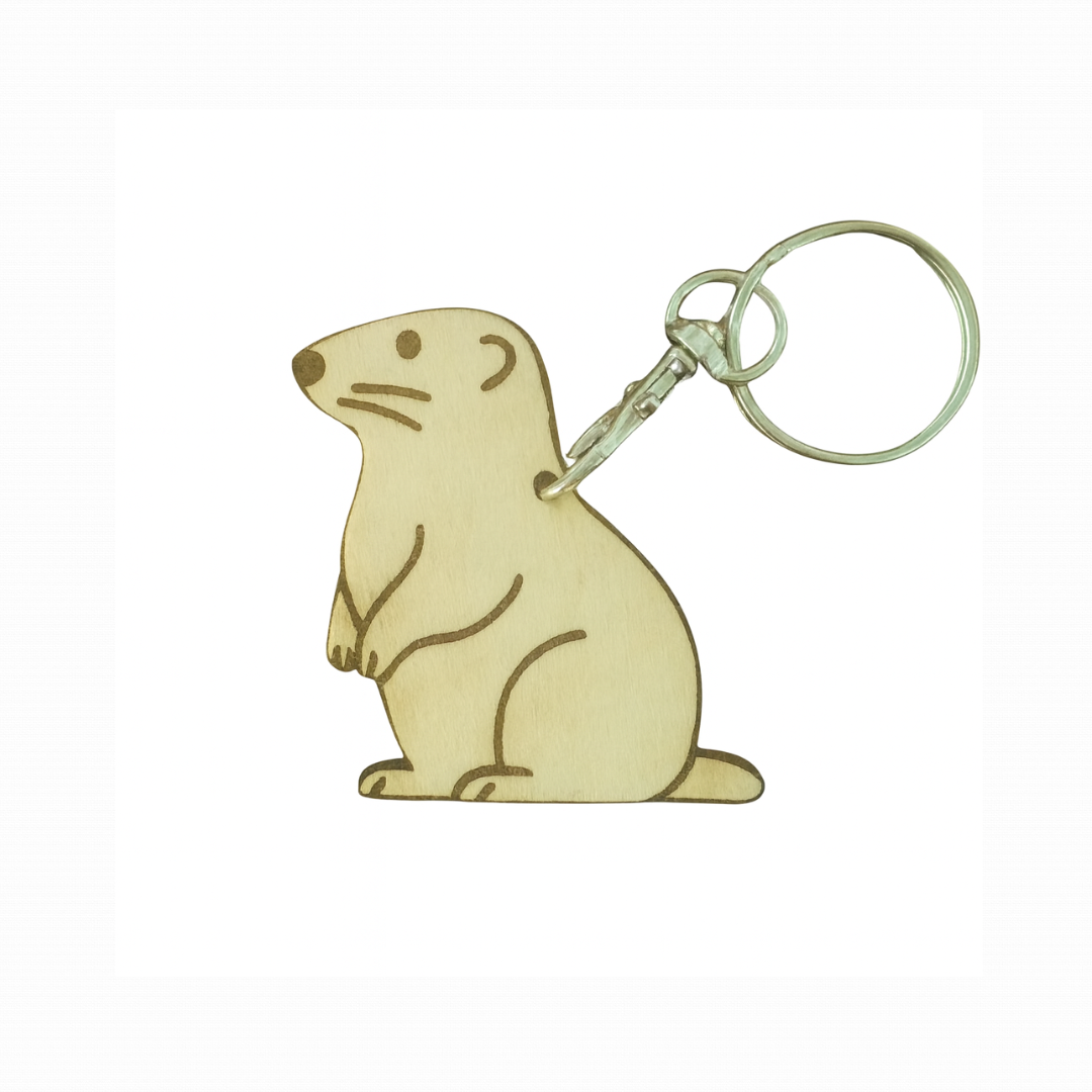 Porte Clés En Bois Marmotte - Mobju