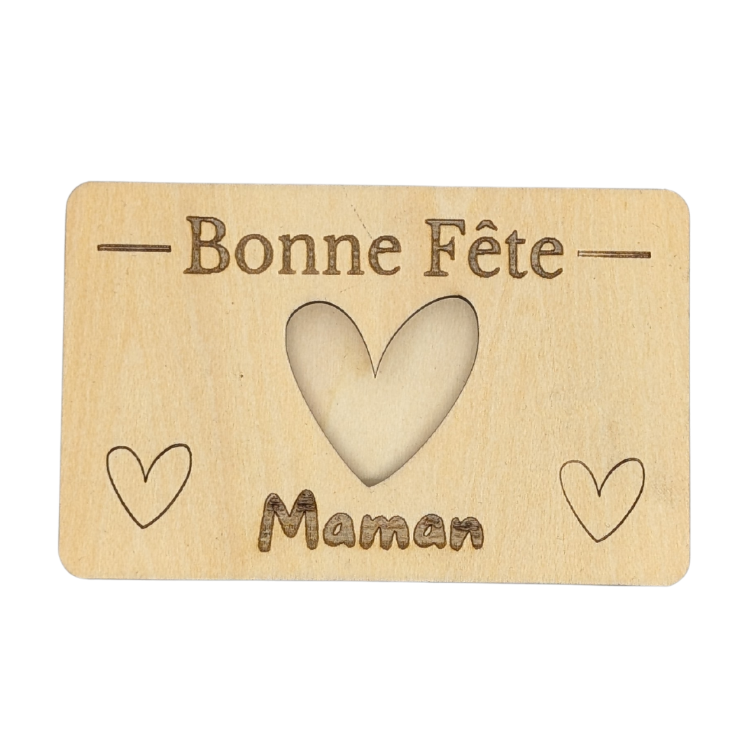 Porte Carte Cadeau En Bois Bonne Fête Maman