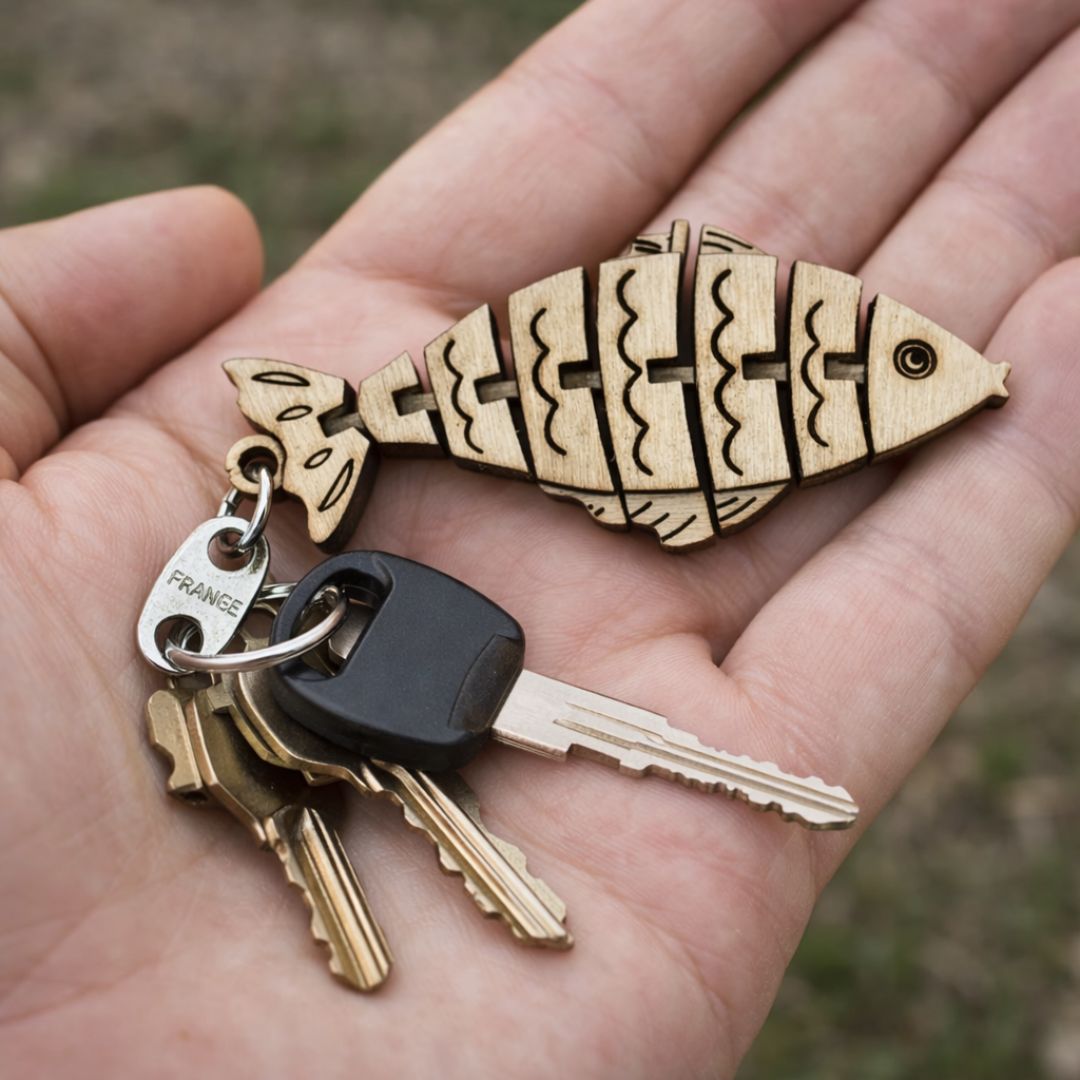 Porte Clés En Bois Poisson