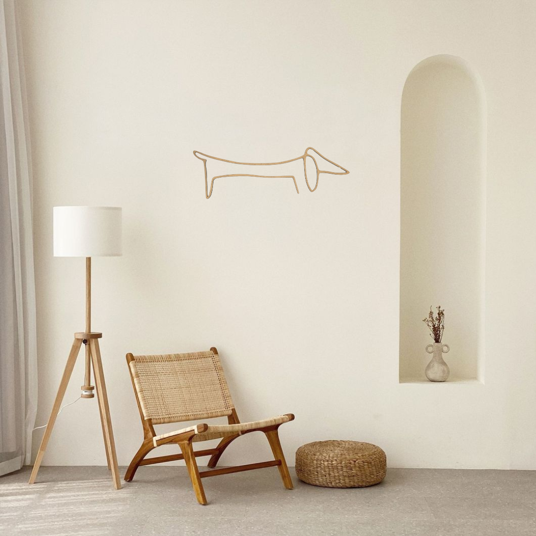 Silhouette teckel en bois - Mobju