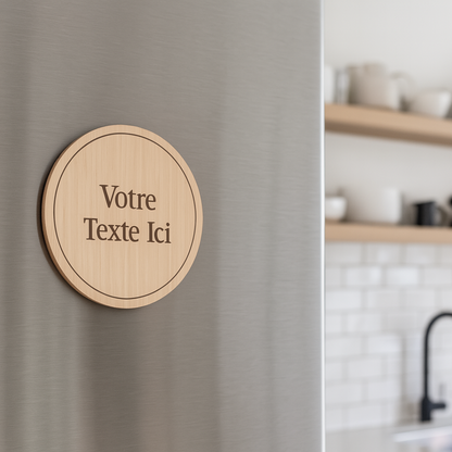 Magnet En Bois Personnalisé Rond - Mobju