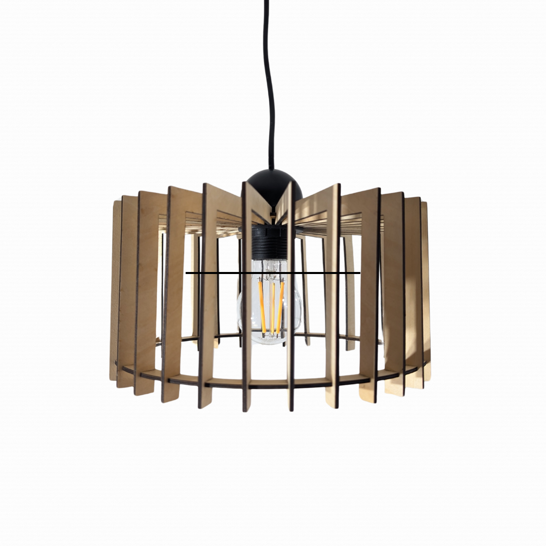 Lustre En Bois Couronne - Mobju