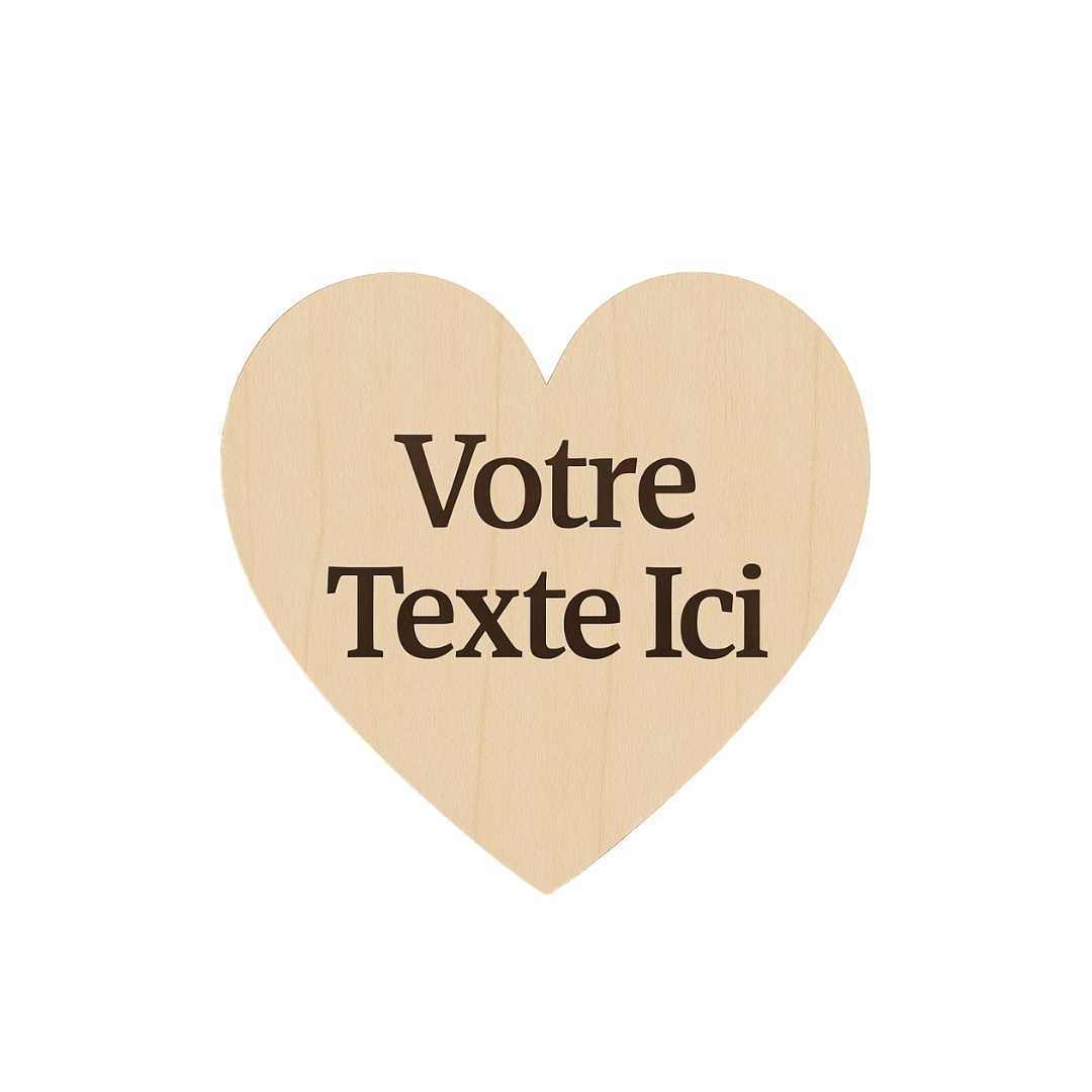 Magnet en bois personnalisé coeur - Mobju