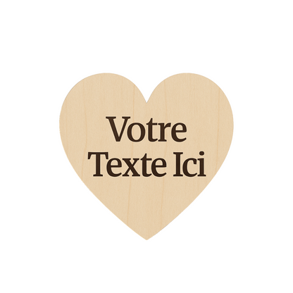 Magnet en bois personnalisé coeur - Mobju