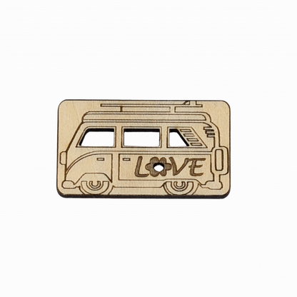 Aimant En Bois Style Combi VW Vanlife - Mobju