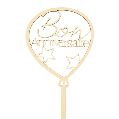 Pique en bois ballon Bon Anniversaire - Mobju