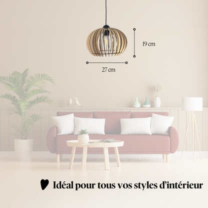 Lustre En Bois Rond - Mobju