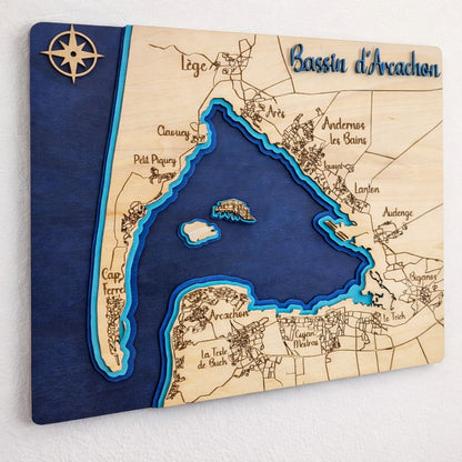 Cadre bassin d'Arcachon en bois