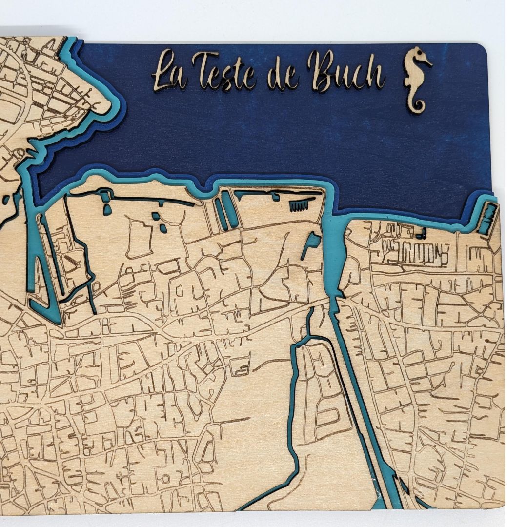 Cadre La Teste de Buch en bois