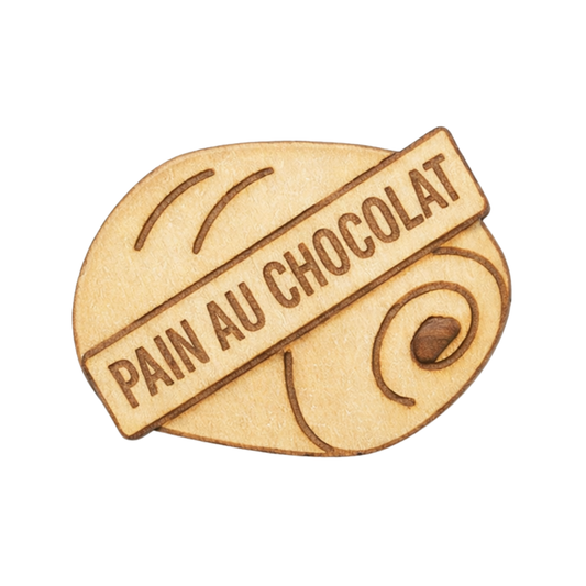 Aimant en bois pain au chocolat