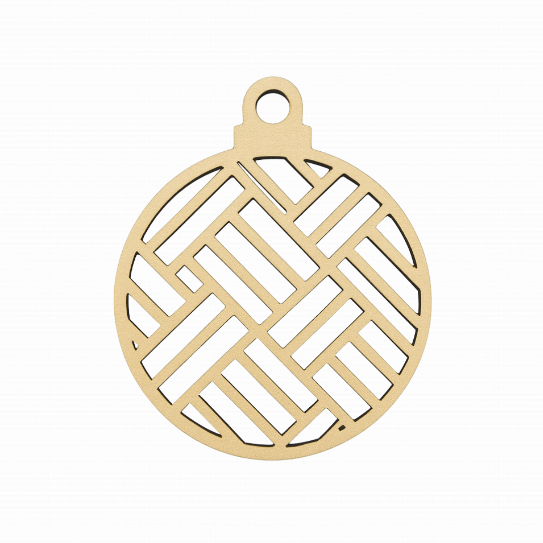 Boule de Noël en bois géométrique - Mobju