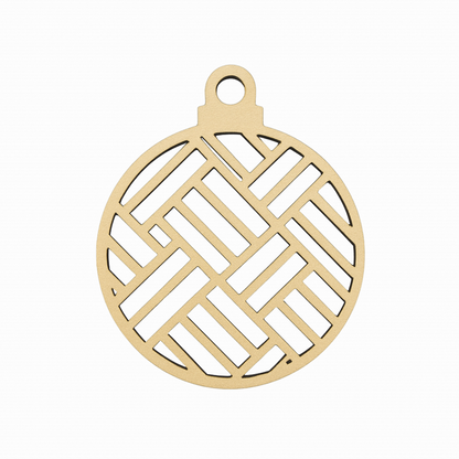 Boule de Noël en bois géométrique - Mobju