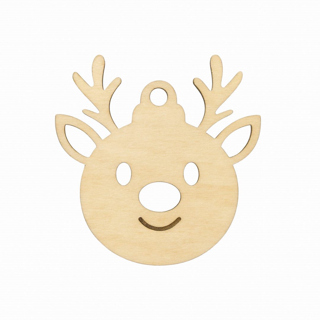 Boule de noel en bois renne - Mobju