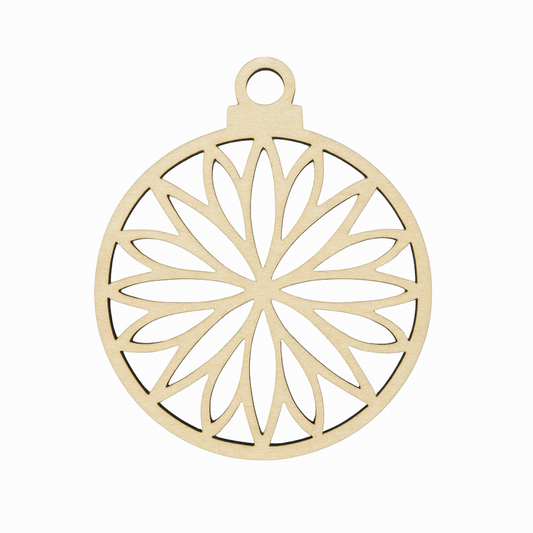 Boule de noel en bois rosace - Mobju