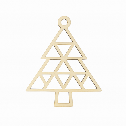 Boule de Noel en bois sapin géométrique - Mobju