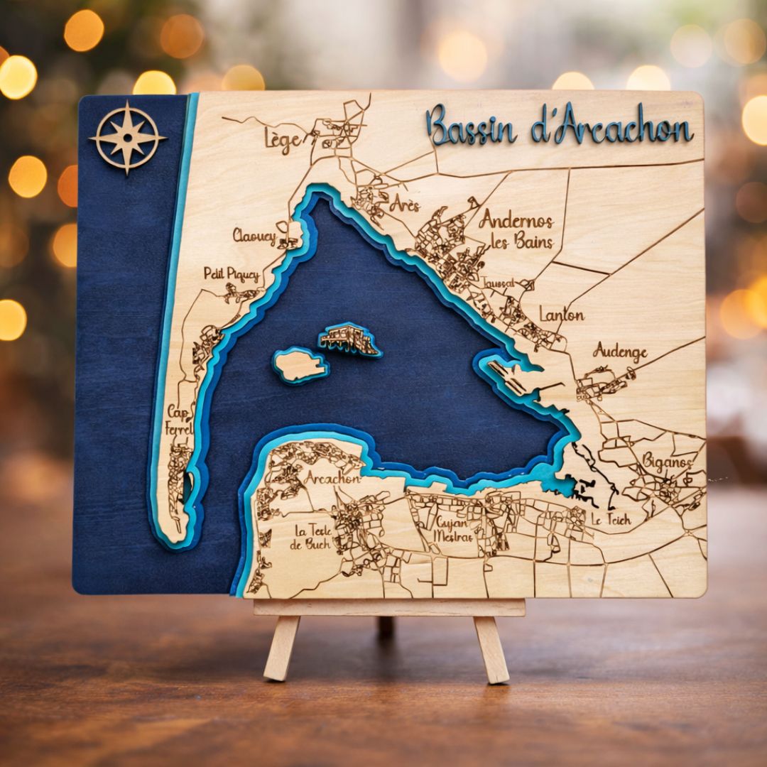 Cadre bassin d'Arcachon en bois