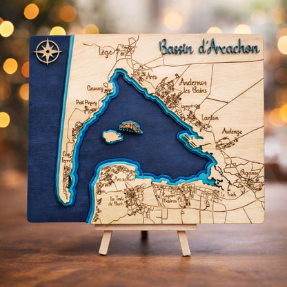 Cadre bassin d'Arcachon en bois