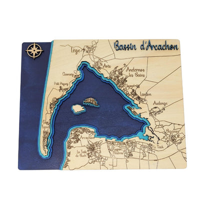 Cadre bassin d'Arcachon en bois