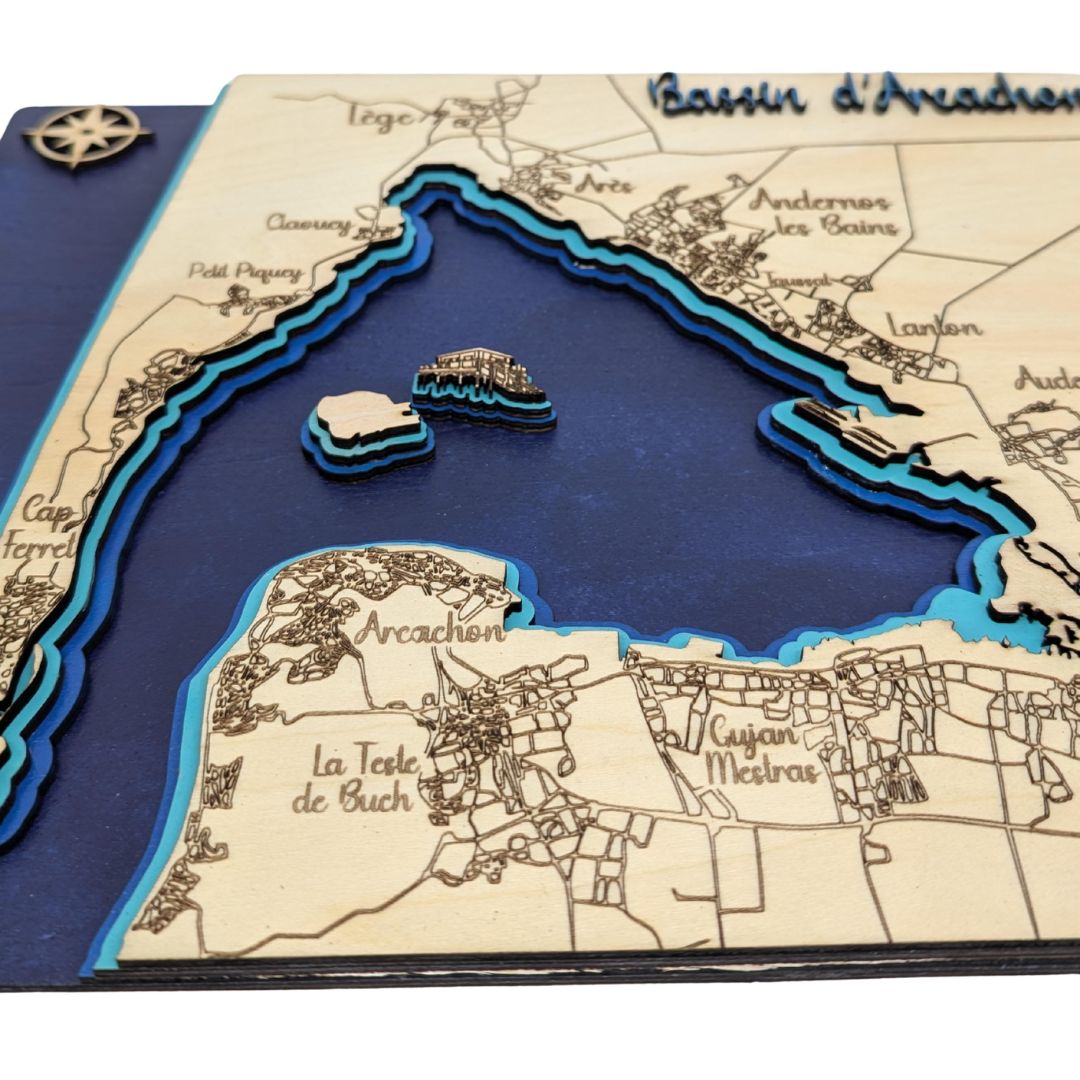 Cadre bassin d'Arcachon en bois