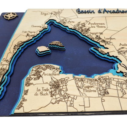 Cadre bassin d'Arcachon en bois