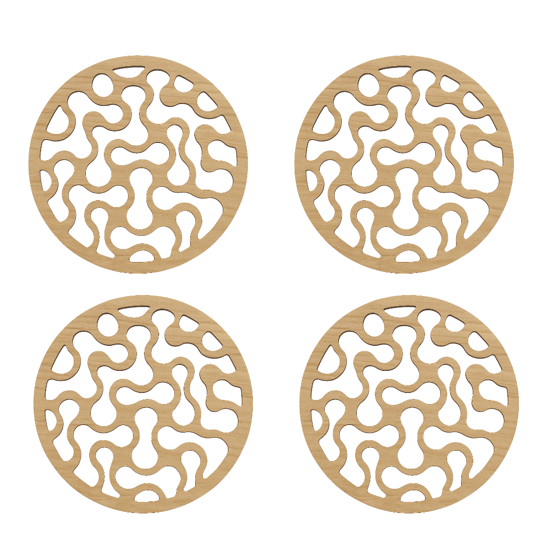 Dessous de verre en bois alvéoles - Mobju