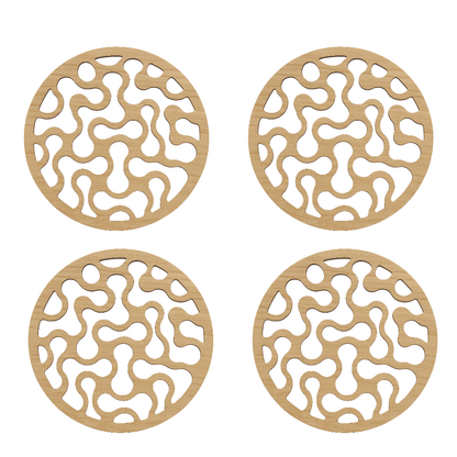 Dessous de verre en bois alvéoles - Mobju