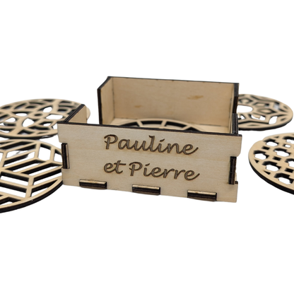 Dessous de verre en bois alvéoles