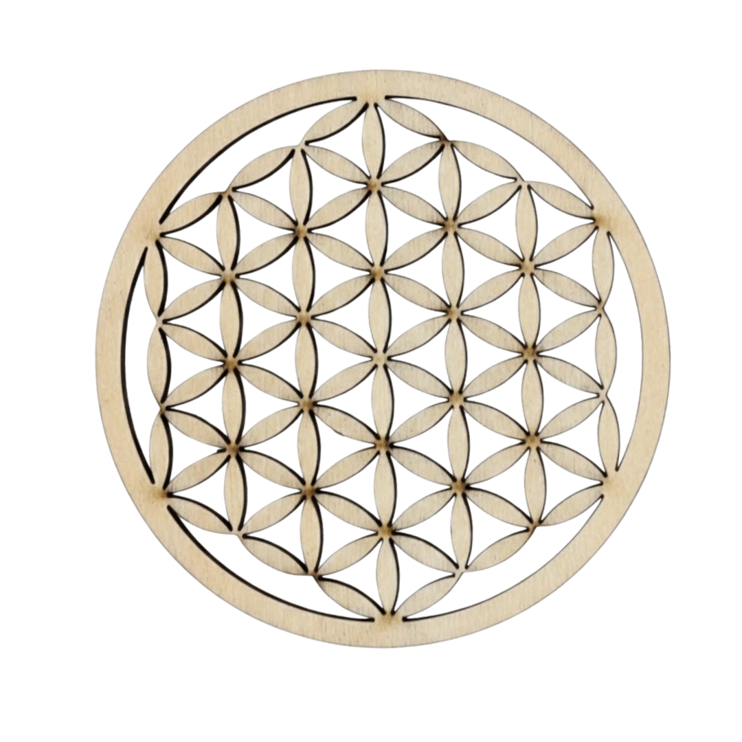 Dessous de verre en bois fleur de vie - Mobju