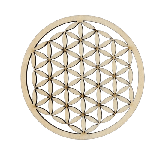Dessous de verre en bois fleur de vie - Mobju