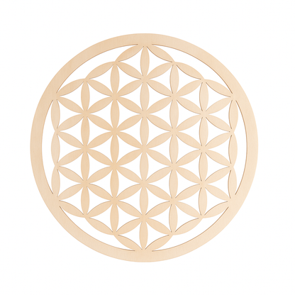 Dessous de verre en bois fleur de vie - Mobju