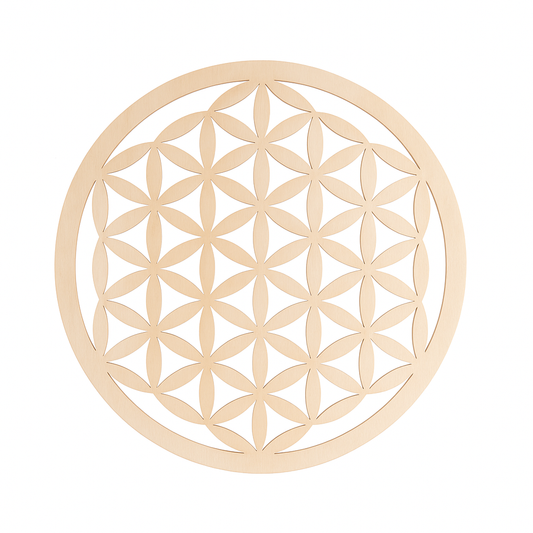 Dessous de verre en bois fleur de vie - Mobju