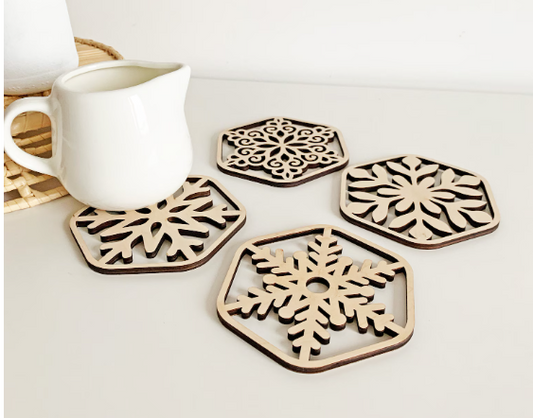 Dessous de verre en bois flocons - Mobju