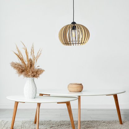 Lustre En Bois Rond - Mobju