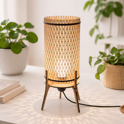 Lampe En Bois Colonne - Mobju