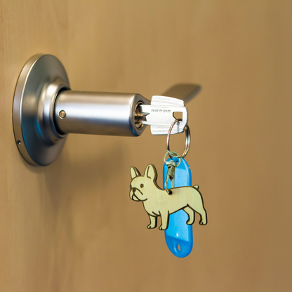 Porte Clés En Bois Bouledogue