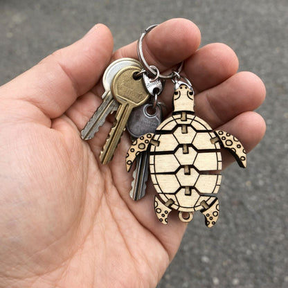 Porte Clés Bois Tortue